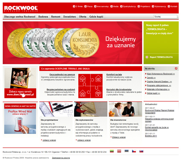 Strona korporacyjna Rockwool Polska